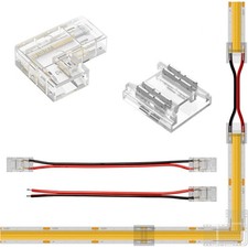 COB LED 8x Verbinder Ecken Anschluss für 8 /10mm Streifen Strip ohne Löten 2Pin