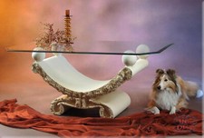 Glastisch Couchtisch Glas Tisch Wohnzimmertisch Design Kugeln Antik Wohnzimmer