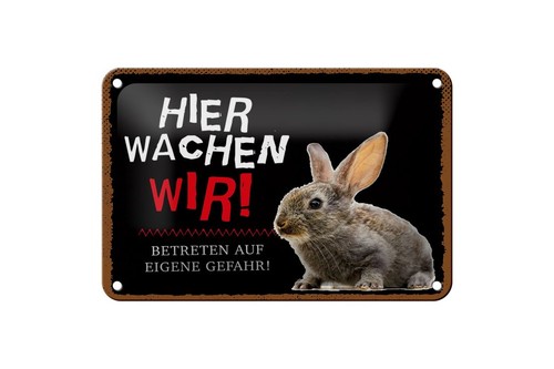 Blechschild hase hier wachen - hase,