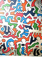 KEITH HARING: Schöne Lithographie limitiert auf 150 Exemplare, signiert, 50x70cm
