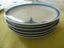 Heinrich Porzellankultur, 6 Brotteller / Kuchenteller, echt Kobalt, Ornamentik