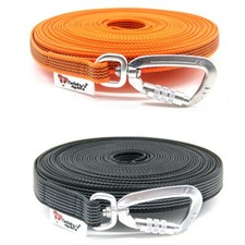 15 mm Schleppleine Hundeleine gummiert Sicherheitskarabiner orange schwarz