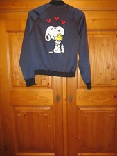 Jacke Damen Bomber College dunkelblau schwarz Only Woodstock Snoopy Gr. XS  S