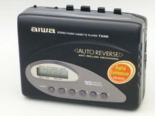 Aiwa HS-TX410 Walkman, komplett gemacht, m. AM/FM Radio, Cr/Normal-Schalter, Uhr