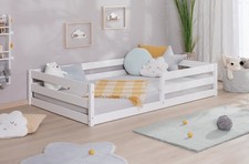 ANGEBOT Bodenbett "Lex" inkl. Rollrost B-WARE Kiefer massiv weiss 140x200 cm