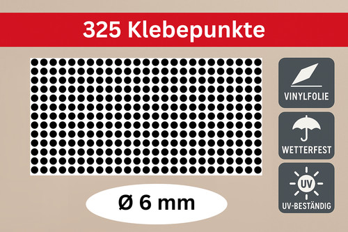 325 schwarze klebepunkte - klebepunkte, 6mm