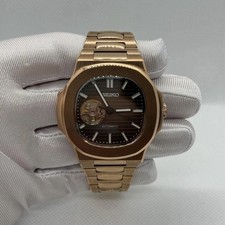 NAUTEIKO - NH38 Automatic Movement | Open Heart | Black Dial | Rose Gold Case