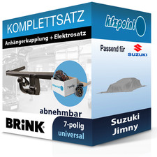 BRINK Anhängekupplung abnehmbar und TOWTEC E-Satz 7polig für Suzuki Jimny 00-