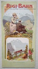 Faltblatt Rigi-Bahn Luzern-Vitznau-Rigi-Kulm Fahrplan, Reisehinweise ca. 1909