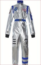 Unisex NASA Vinyl PVC Lackleder Overall/Jumpsuit Silbern Gr. XL 50