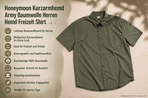 Honeymoon kurzarmhemd army - kurzarmhemd,