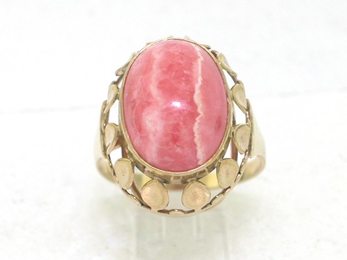 Rhodochrosit ring 333 gelbgold - rhodochrosit,
