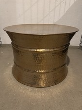 Couchtisch, Aluminium Gold, Beistelltisch orientalisch rund 