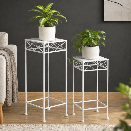 Blumenhocker weiß metall - blumenhocker,