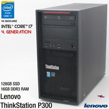 IBM LENOVO THINKSTATION P300 i7 4790 COMPUTER PC WINDOWS 10 128GB 16GB USB DVDRW