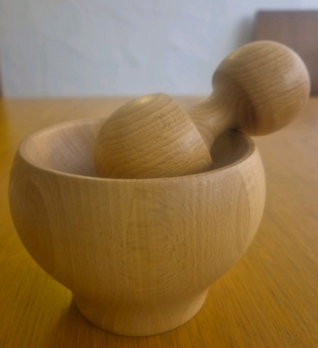 Mörser mit stößel - mit, holz