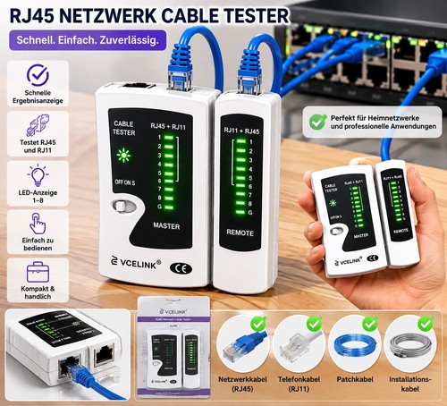 Kabeltester rj11 rj12 rj45 - rj12,