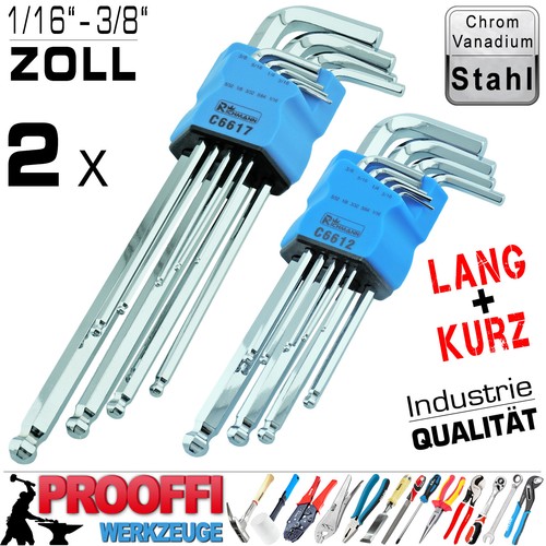Zoll innensechskant winkel - 2x,