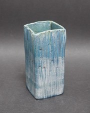 Studiokeramik, Vase, Keramik in Blau-Grau-Grün, Gudrun Stern Cuxhaven, ca. 15 cm