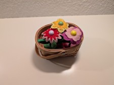 Spiegelburg Holz Blumenspielzeug Set – 3 Blumen + Korb – Deko