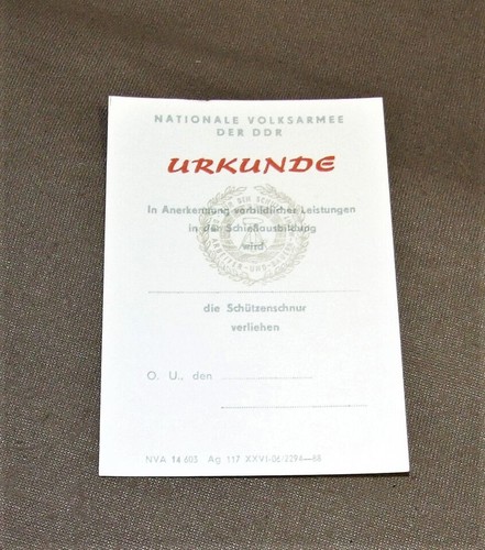 Nva urkunde schützenschnur - nva,