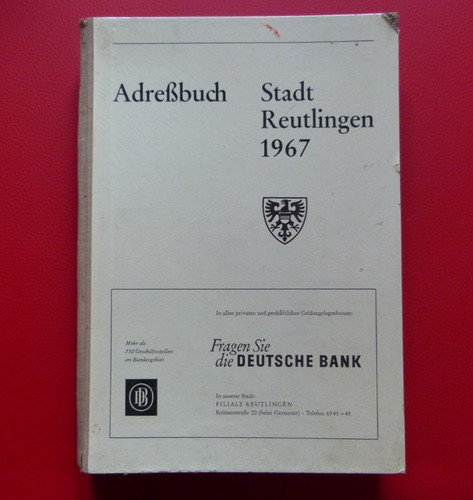 Adressbuch stadt reutlingen - adressbuch,