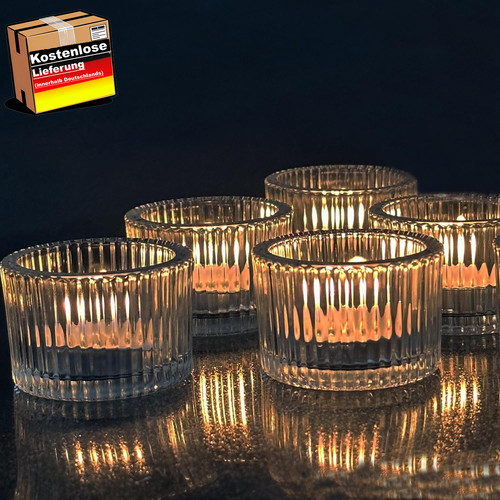 Teelichthalter glas set - glas,