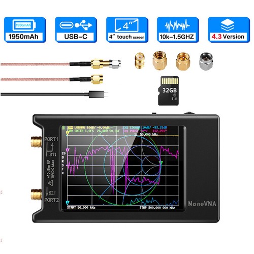 32gb nanovna 4inch vhf - nanovna-h4, hf