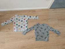 2x Pulli Gr. 98 H&M Baumwolle Pullover Grau Dino Monster Longsleeve Jungen 