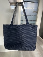 Tasche, BlauSilber, geflochtenes Kunstleder ,aus  Mallorca