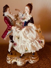 Spitzen Porzellan Tüll Porzellanfigur Liebespaar 20 Cm Dresden mit gebrachte spu
