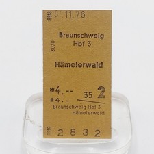 Fahrkarte Fahrschein Braunschweig Hämelerwald 1976