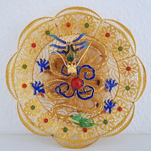 Vergoldeter vintage emaille - vergoldeter,