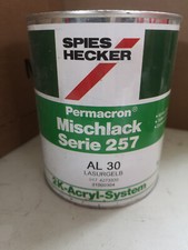 Spies Hecker Permacron Mischlack Serie 257  1 Liter Dose AL30 Lasurgelb