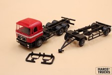 Albedo MAN F90 Wechselbrückenhängerzug rot/weiß/schwarz 1:87 /AL1554