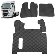 LKW Fußmatten Passend Für MAN TGX 2017-2020 Schwarz Leder Tunnelabdeckung