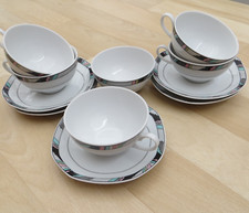 5 Teetassen + Untertassen Eschenbach Domus  Manhattan. Top Zustand, wie NEU