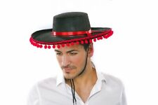 Spanierhut, schwarz mit roter