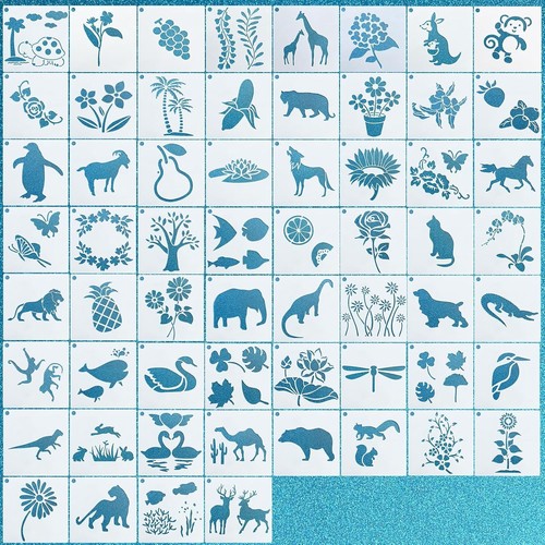 Stencil set tiere pflanzen - set,