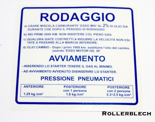 Vespa aufkleber rodaggio - vespa,