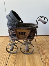 Puppenwagen Holz mini Metall Vintage Retro antiker Stil Nostalgie