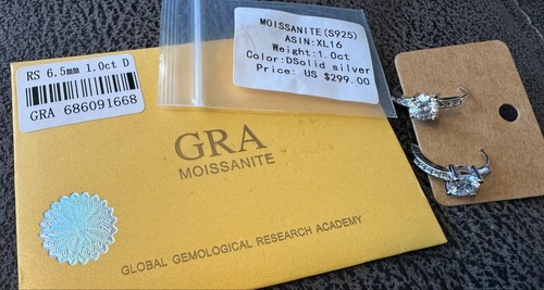 Gra silber moissanit ring - gra,