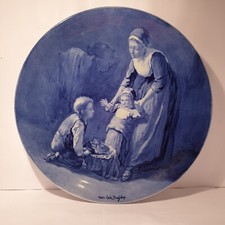 Delfter Porzellan,  Wandteller , aus dem Jahr 1910 , Handgemalt