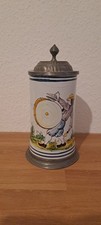 Alter Bierkrug Mit Zinndeckel