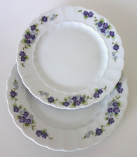 1x Kuchenteller 1x Brotteller Eschenbach Viola Dekor Veilchen - wie neu