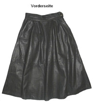 langer, weiter LEDERROCK / Rock dkl.- grau ca. Gr. 36 - ein Teil aus viel LEDER!