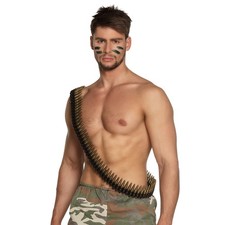 Patronengurt 160 cm Munition-Gürtel für Soldat Rambo Army Kostüm Karneval Party