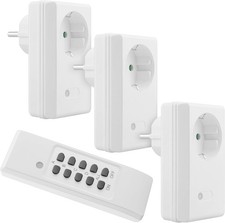Mumbi Funksteckdosen Set: 3 x Steckdose und 1 x Fernbedienung-Plug & Play -1100W