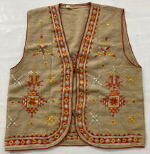 Vintage handbestickte schöne Boho Weste mehrfarbig Trägertop