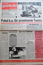 DEUTSCHES SPORTECHO 15. November 1968 Hansa Rostock-AC Florenz 3:2 DDR-Eishockey
